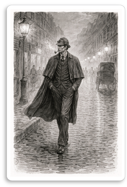 AI generated image of Sherlock Holmes